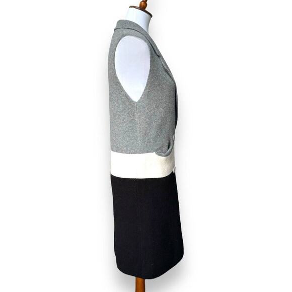 Baciano By Bacci Womens Vest Coat Dress Gray Acrylic Blend Double Breasted M - Picture 3 of 11